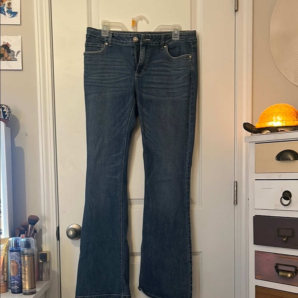 White House Black Market Blue Flare & Wide Leg Jeans